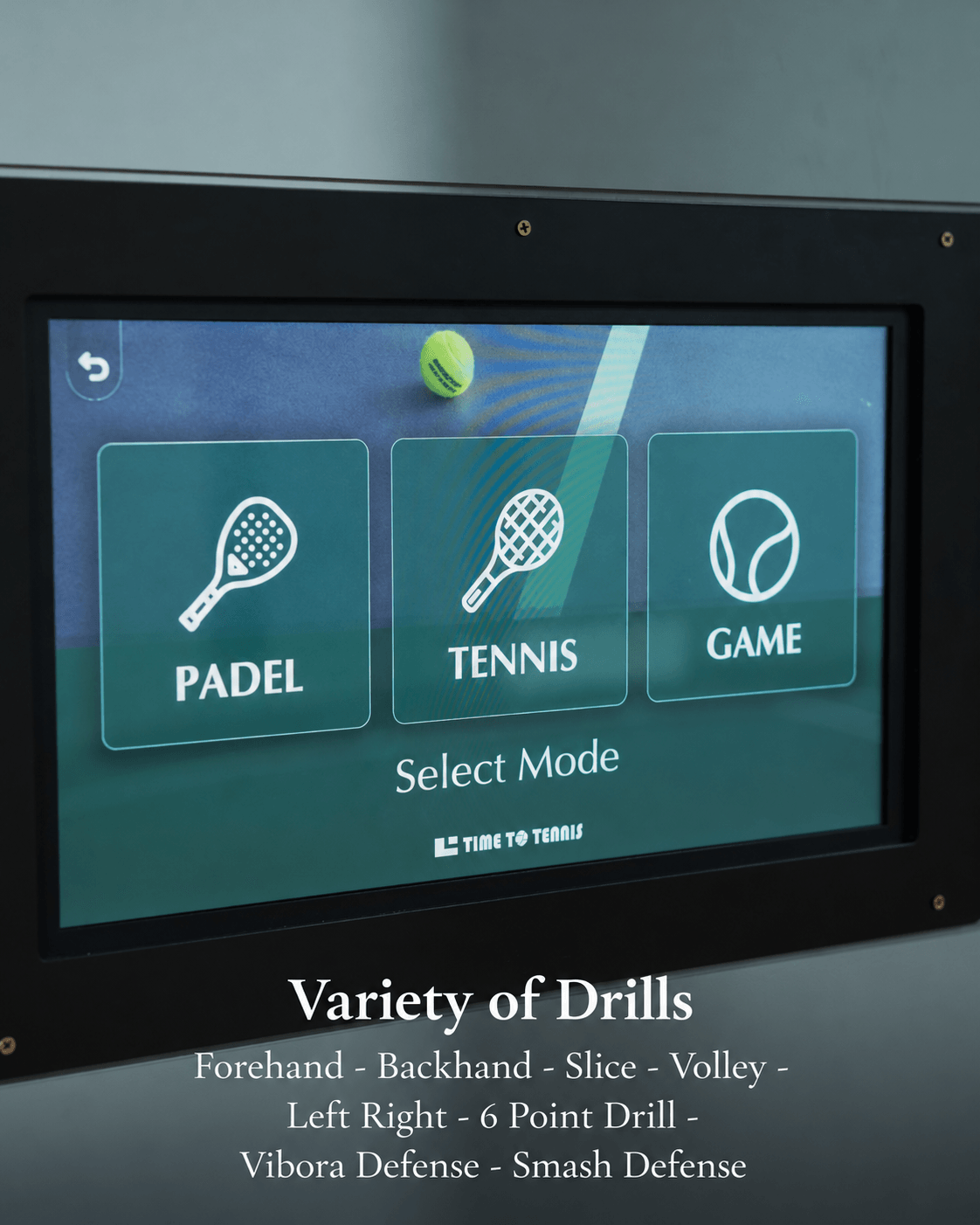 Tennis and padel drill selection: forehand, backhand, slice, volley, left-right, six-point drill, Vibora defense and smash defense.