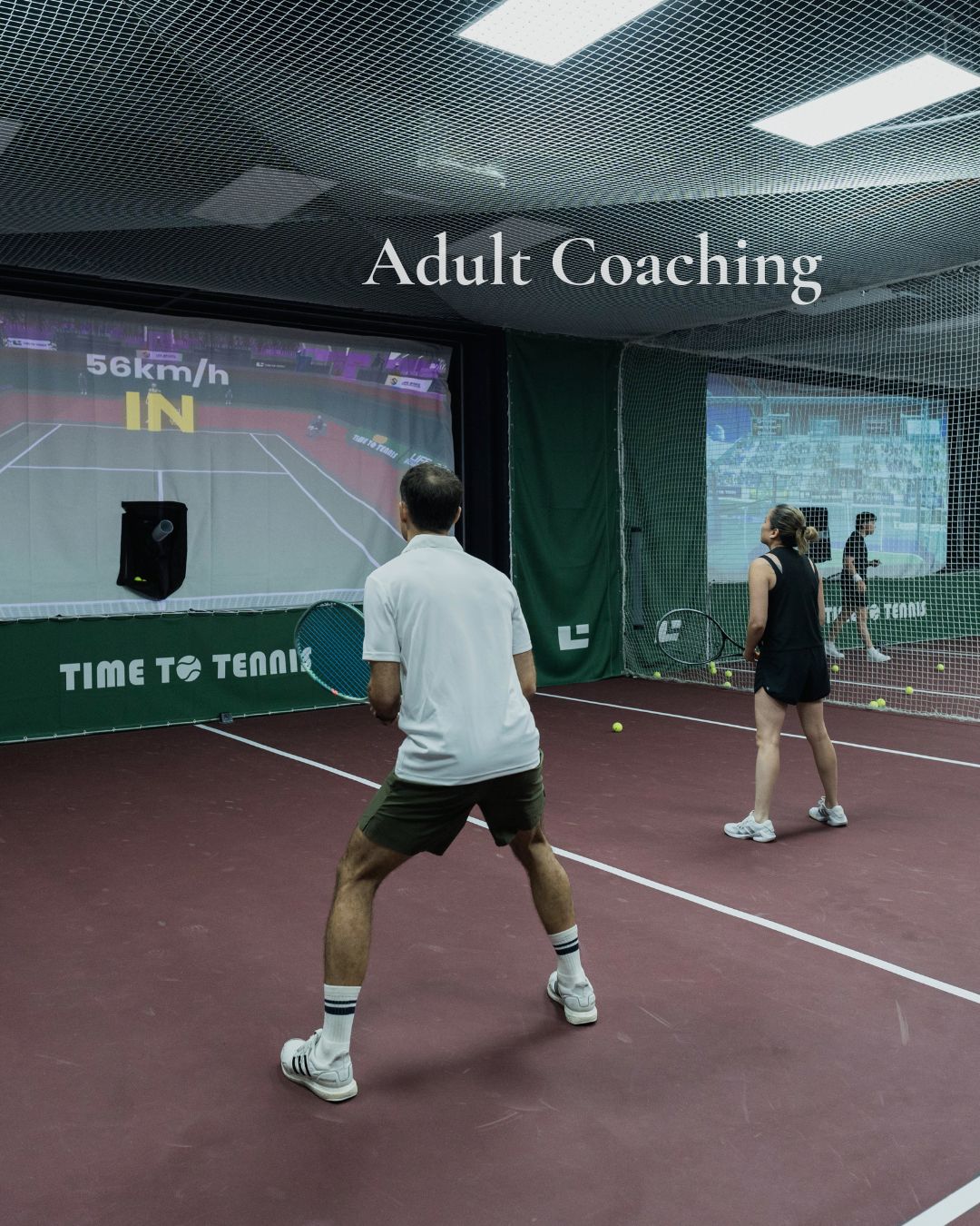 Adult private tennis coaching.
