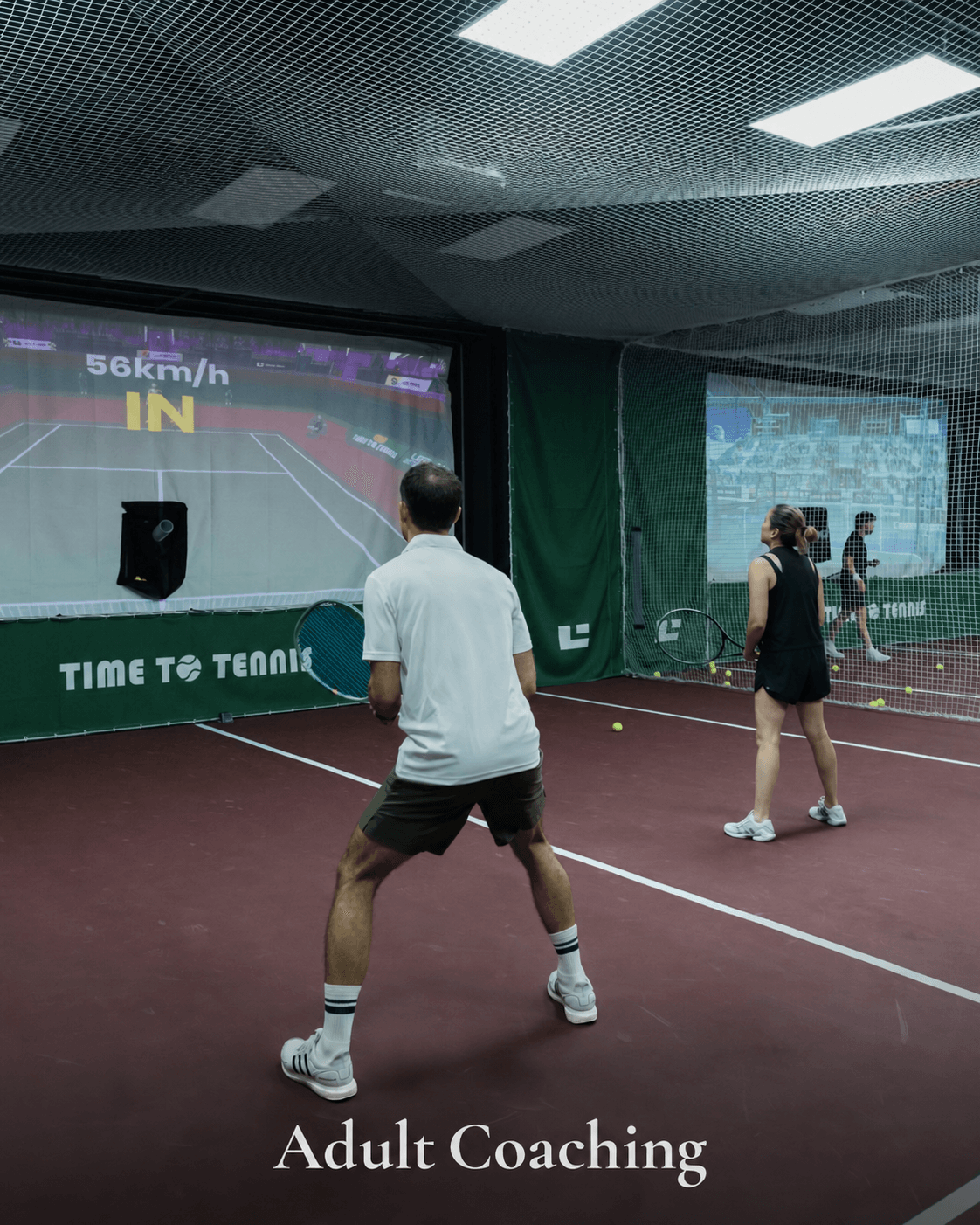 Adult private tennis coaching.