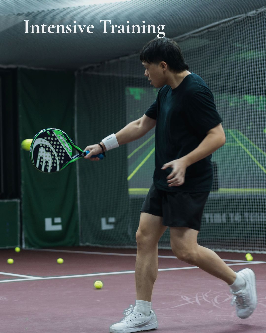 Intensive padel training.