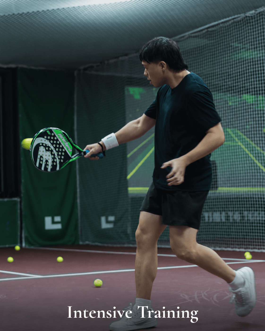 Intensive padel training.